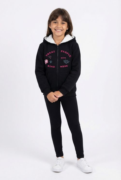 Moletom Infantil Preto Estampa Treat People With Kindness