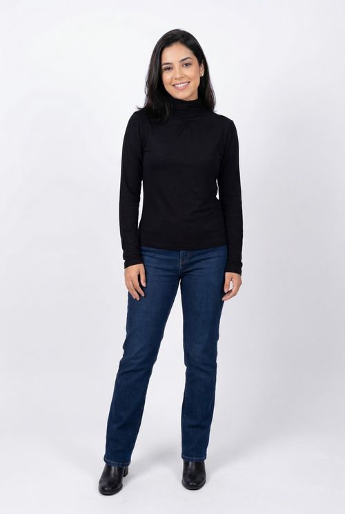 Blusa fem city fcil440 m/l g/a visco pto preto