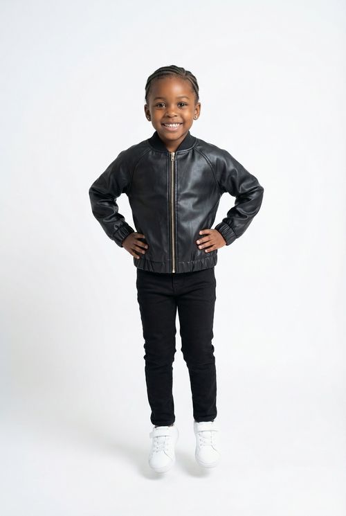 Jaqueta Bomber Infantil Preta