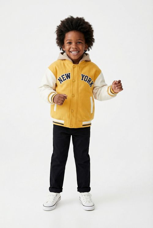 Jaqueta College Infantil Amarela Off-white New York