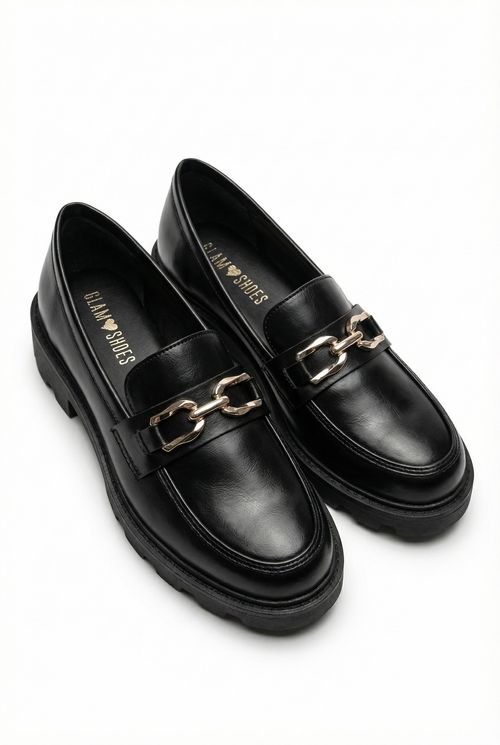 Mocassim sola tratorada 3005 preto preto