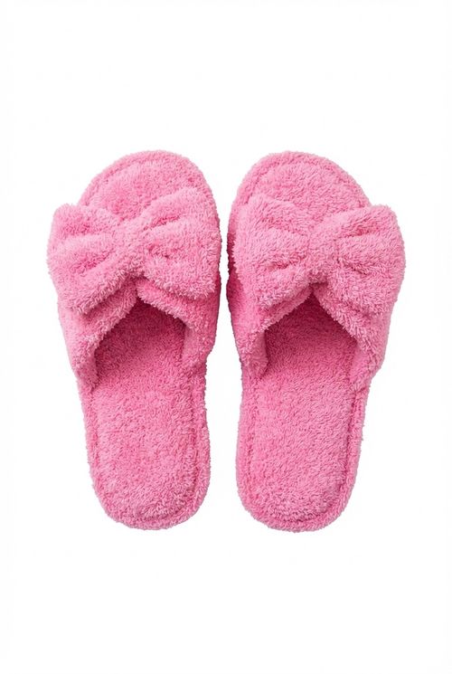 Pantufa Feminina Rosa Claro Laço Charmoso