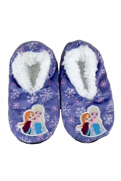 Pantufa Infantil Menina Roxo Frozen Elsa e Anna