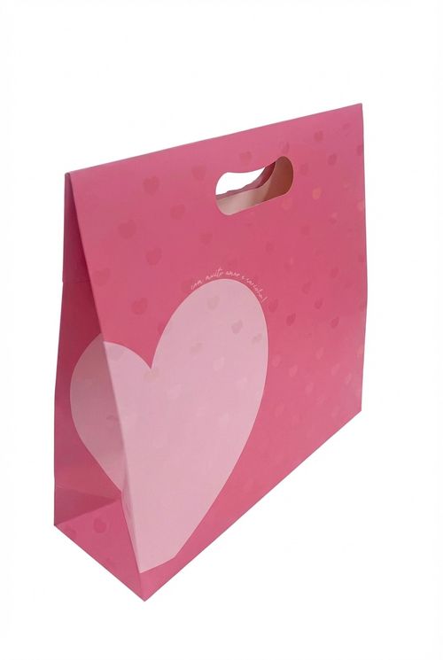 Sacola de Presente Dia das Mães Rosa Corações