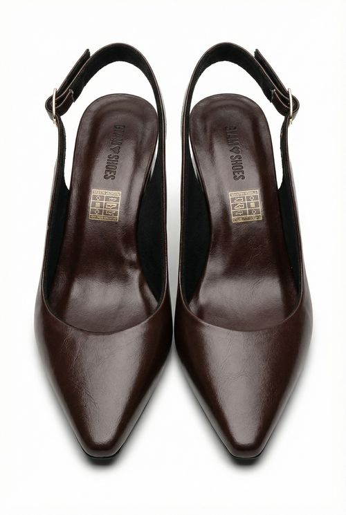 Scarpin Slingback Feminino Adulto Marrom Café
