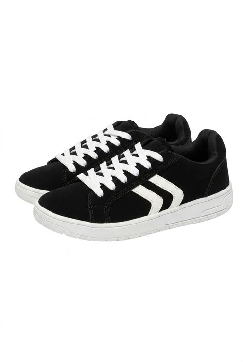 Tênis Feminino Preto Duas Listras Brancas