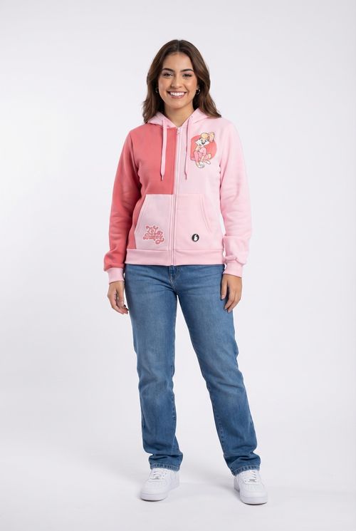 Moletom Feminino Rosa Claro Lola Bunny Color Block