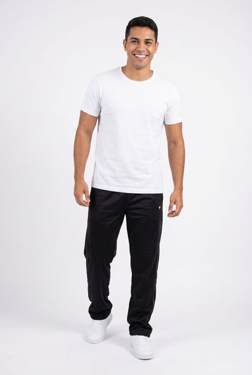 Calça Masculina Esportiva Preta Faixa Verde