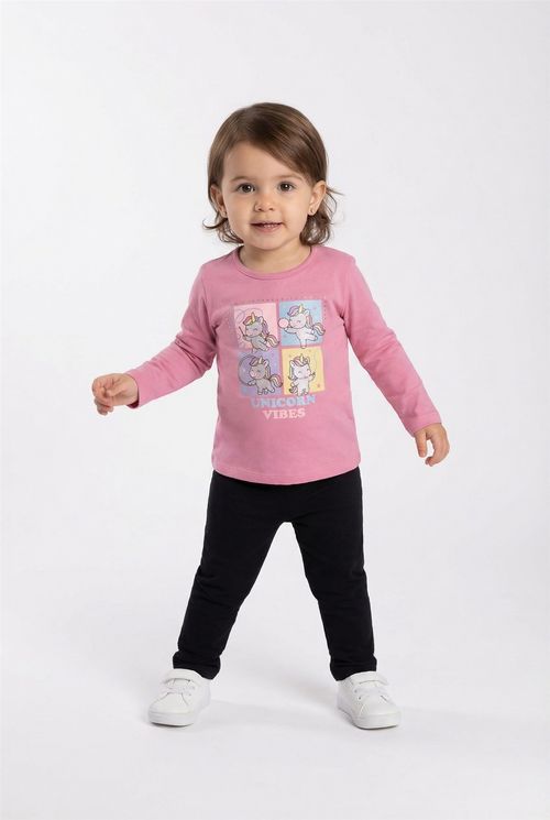Blusa m/l inf1/3nas silk unicornio 2 rosa medio