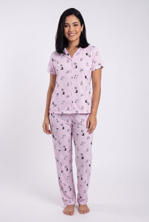 Ling noite lsj055 americ long mc snoopy estampado
