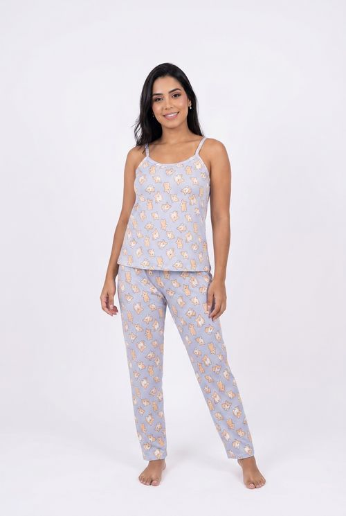 Ling pro lbj122 pijama alça poly cachorr estampado