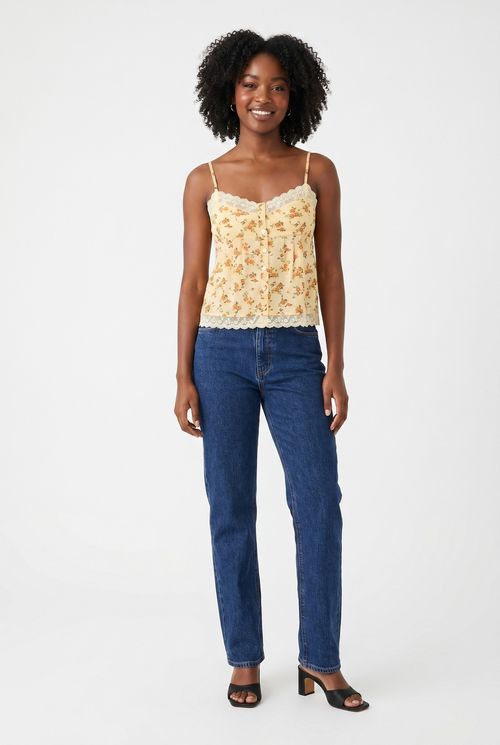 Fem rom frl295 bata s/m renda floral estampado