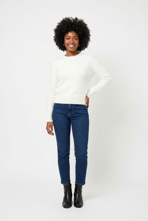 Trico fem city fcil361 m/l peluciado off white