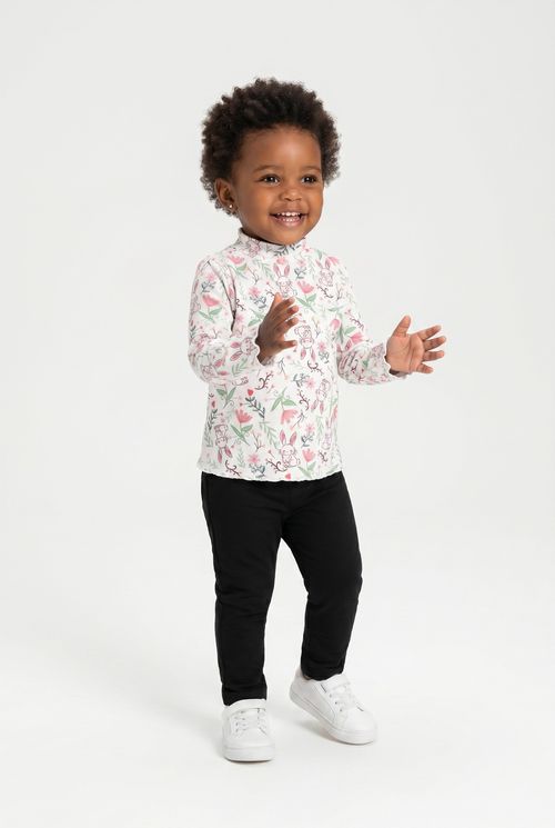 Top malha m/l 1/3nas rot coelho ibt028 estampado
