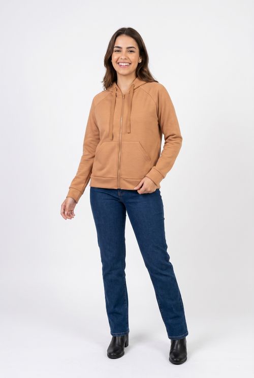 Top moletom fem esp fem007 capuz scb bege escuro