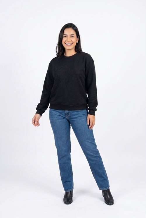 Top moletom fem rom frm022 bordado cute preto