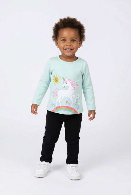 Blusa m/l inf1/3nas silk unicornio verde claro