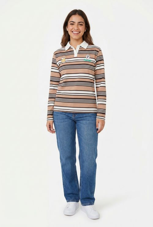 Blusa Polo Feminina Listrada Snoopy