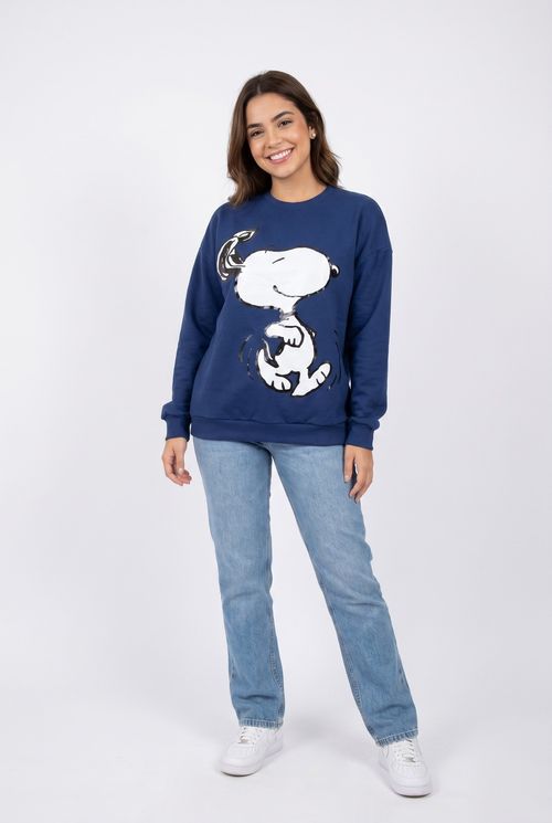 Moletom Feminino Azul Marinho Snoopy