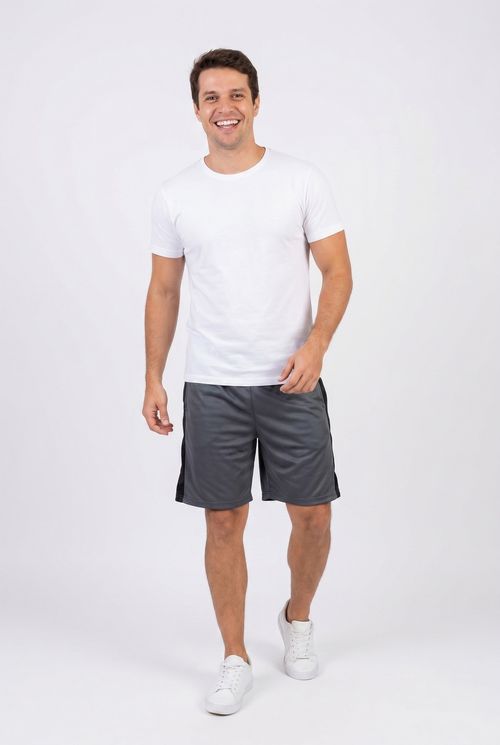Shorts masc esp recorte cinza cinza escuro