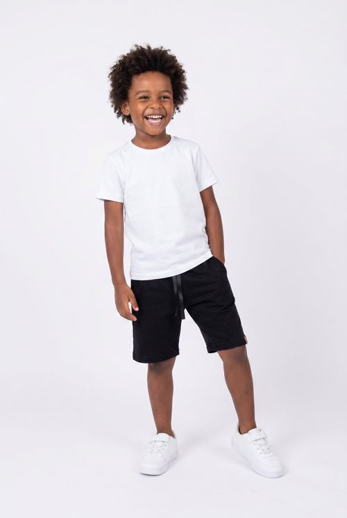 Shorts Moletom Infantil Preto Liso