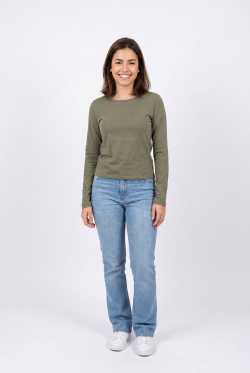 Blusa fem promo m/l basico vd medio verde medio