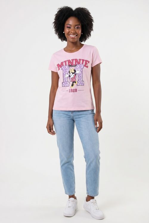 Camiseta fem promo mc lic minnie colle rosa medio