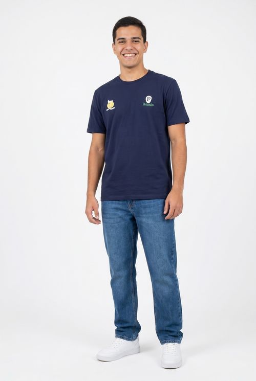 Camiseta masc str snoopy silk fc marin azul escuro