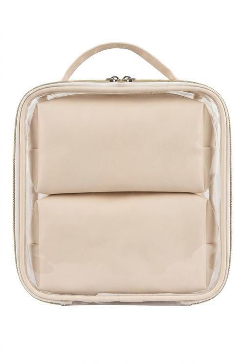 Necessaire Organizador 3 em 1 Feminino Transparente Off White