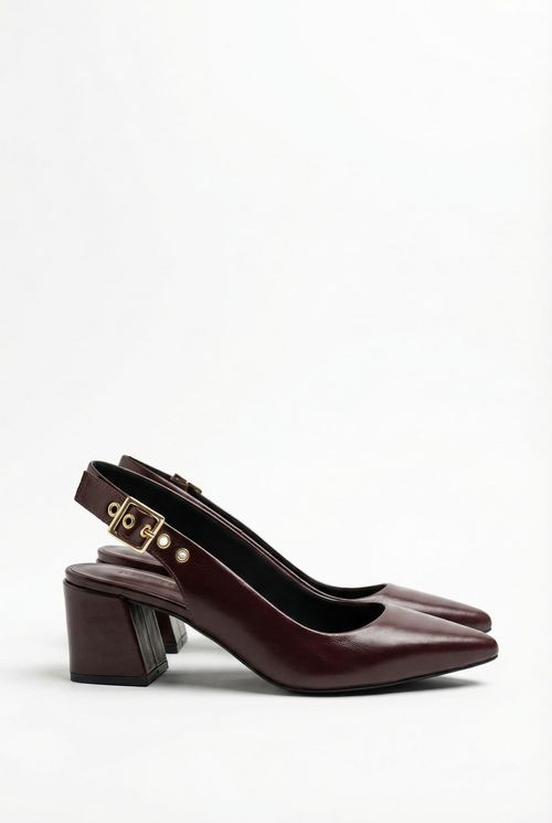 Scarpin Slingback Feminino Adulto Marrom Café