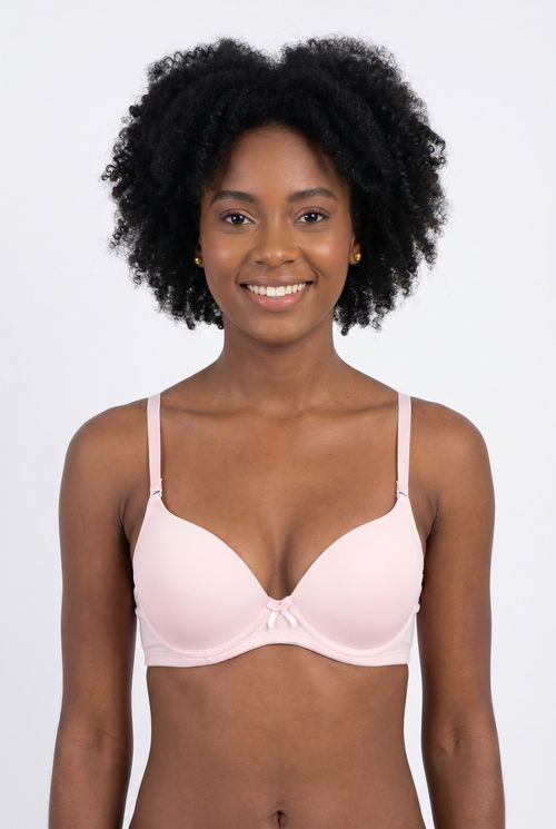 Sutiã Push-up Feminino Rosa Claro Renda