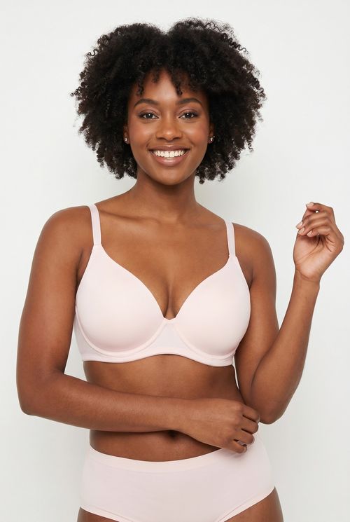 Sutiã Feminino Rosa Suave Liso com Bojo