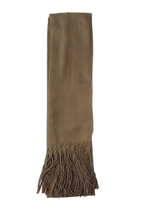 Pashmina Feminina Caqui Bege com Franjas