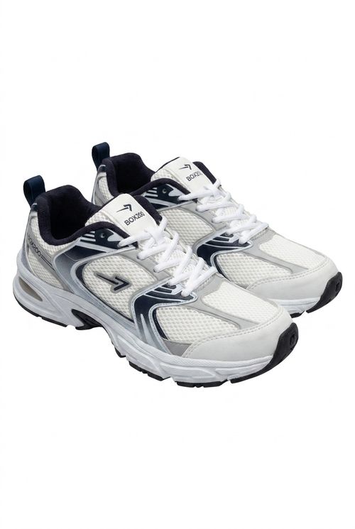Tênis Esportivo Masculino Branco e Marinho