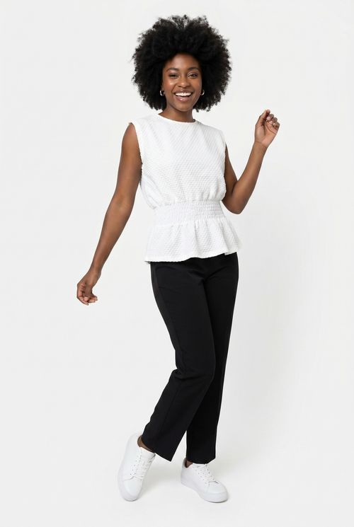 Blusa fem casual 26098a s/m elast acintu off white