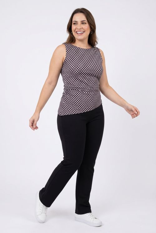 Blusa fem city fcil420 m/c sup est geo estampado