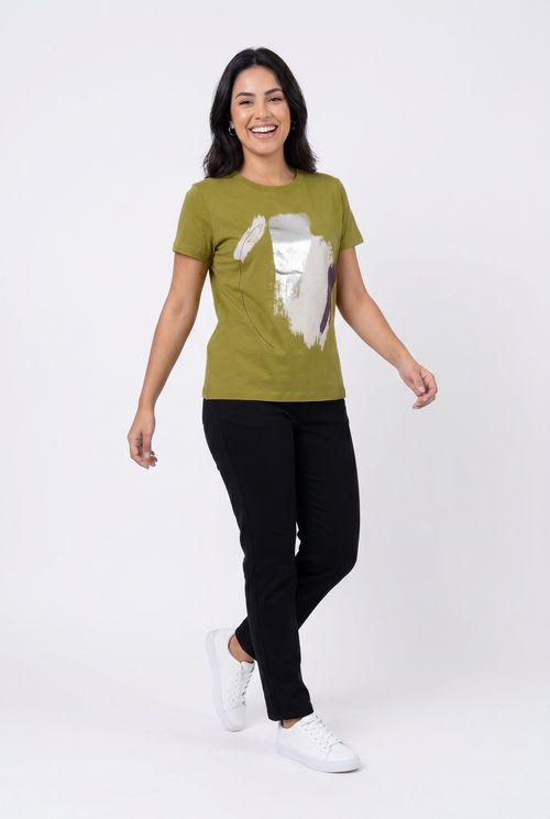 Blusa fem promo fcal48 m/c silk pistache verde claro