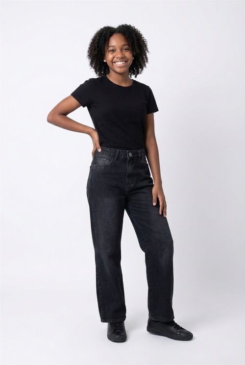 Calça inf10/16 nas jeans black wide10130 jeans preto