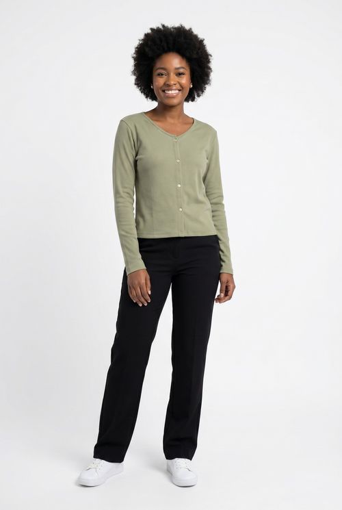 Cardigan fem cas ribana peludinha verde verde claro