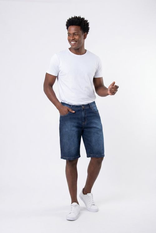 Bermuda Jeans Masculina Denim Médio