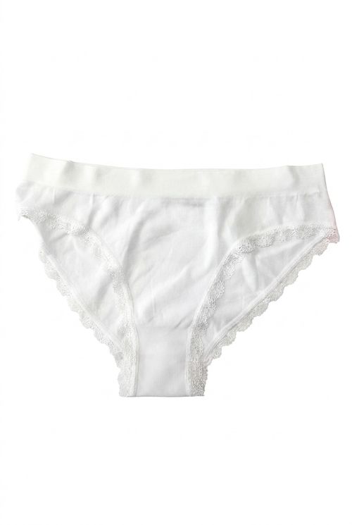 Calcinha Feminina Branca Sem Costura Renda