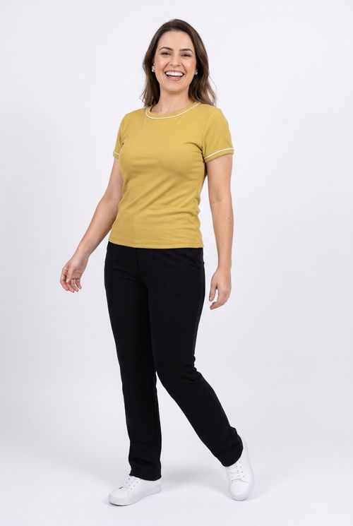 Blusa fem cas m/c ribana pistache viv of verde claro