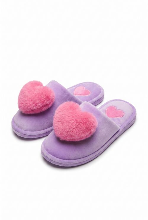 Aces fem aif009 pantufa lilas coração lilas