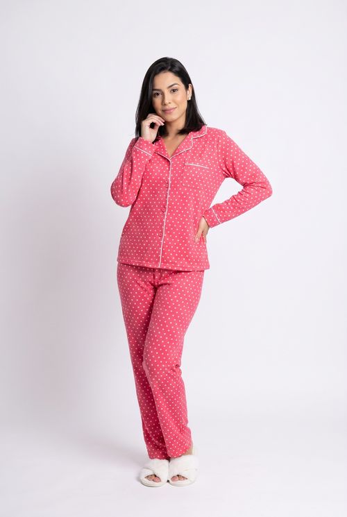Ling noite lsj005 pij americ longo poá estampado