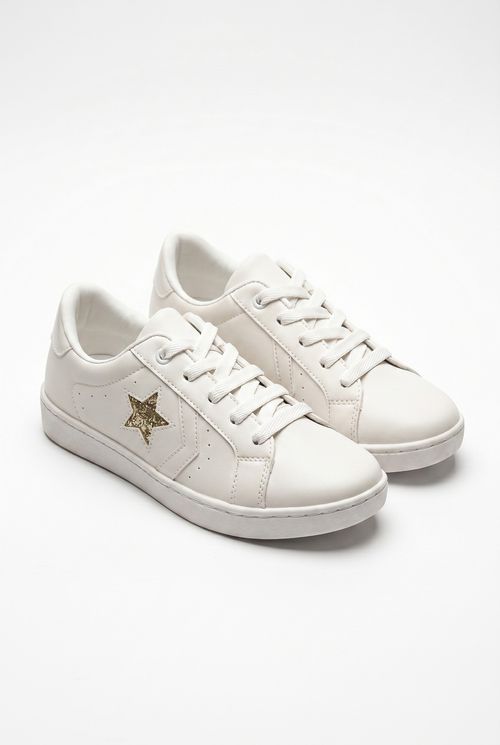 Tenis star glitter 18111iz off /ouro off white