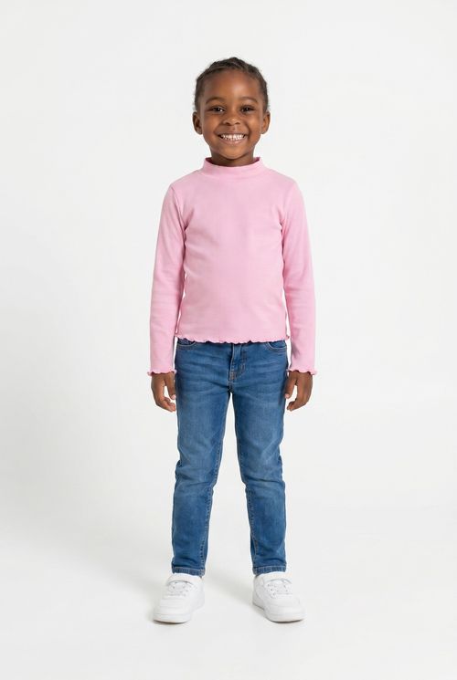Blusa inf4/8nas rib rosa médio rosa medio