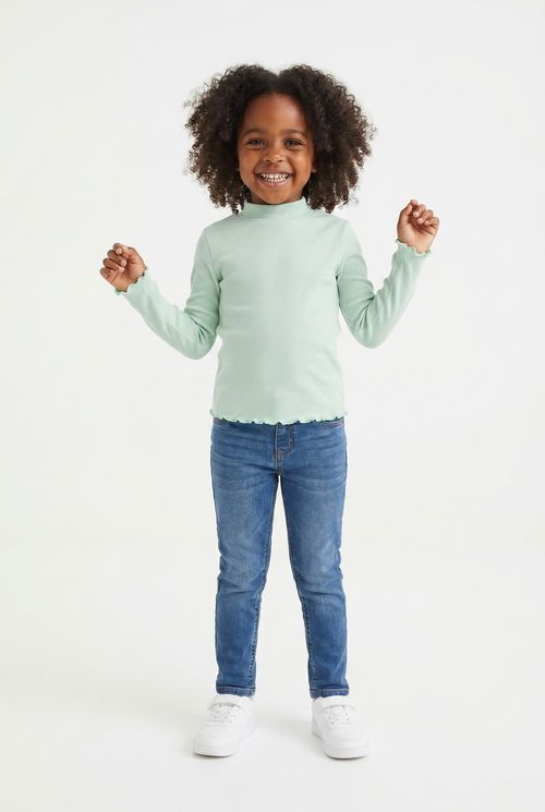 Blusa inf4/8nas rib verde claro verde claro