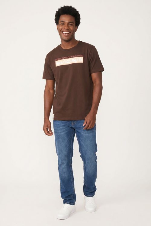 Camiseta masc street ek845 ecko marrom marrom escuro