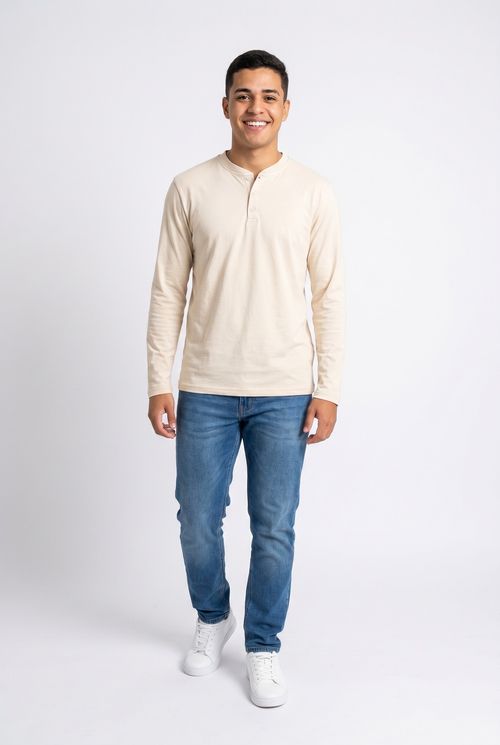 Camiseta Henley Masculina Birch