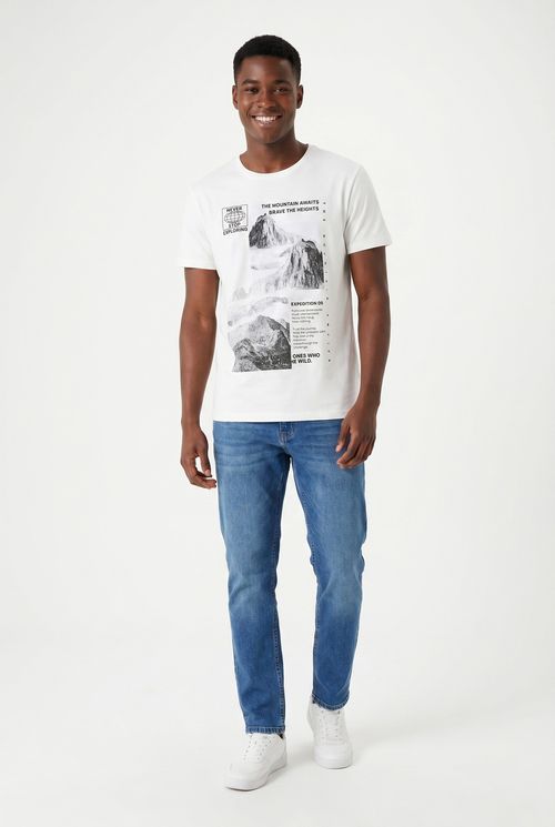 Camiseta masc silk montanha off white off white